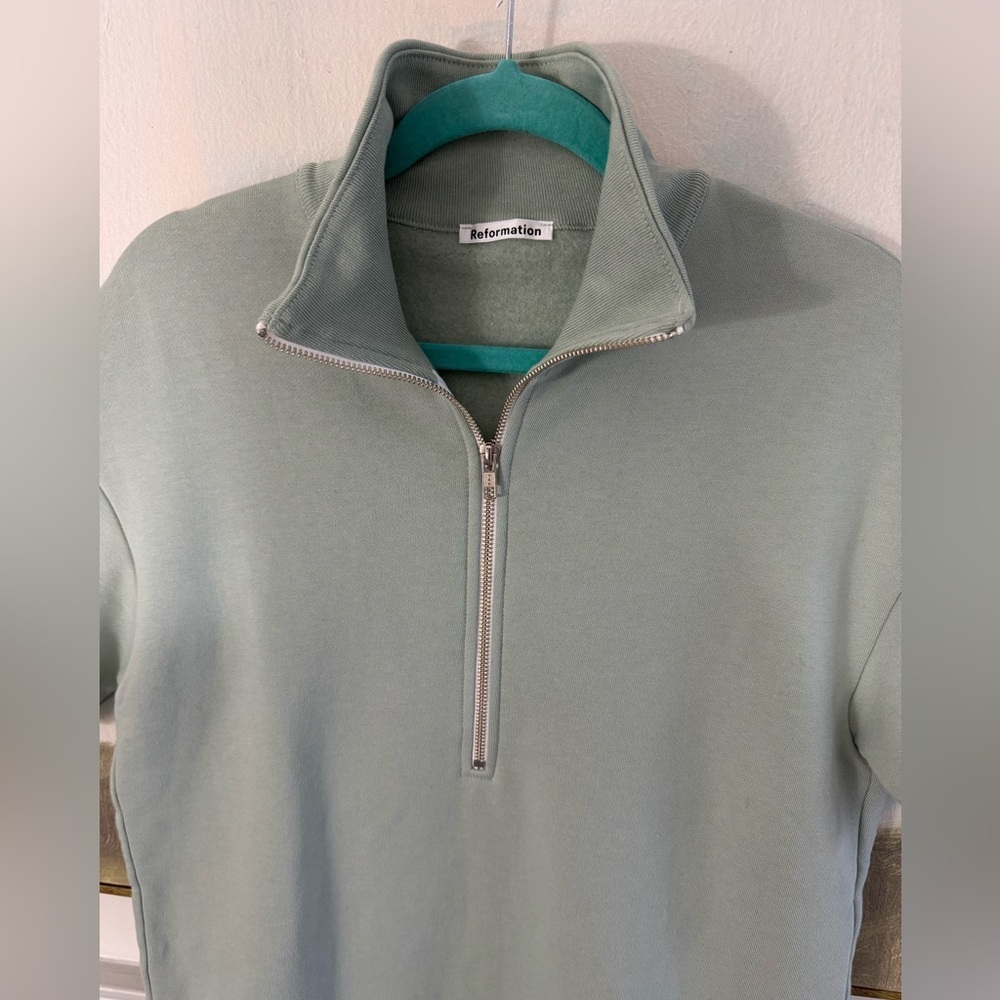 REFORMATION Hampton Mint Green Sweat Dress NWT* Size M - Picture 4 of 10